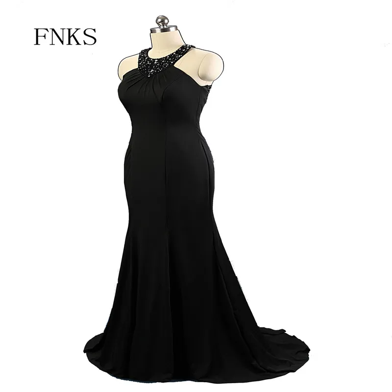 Черный Холтер с плеча для матери невесты платья Бисероплетение блестками платье