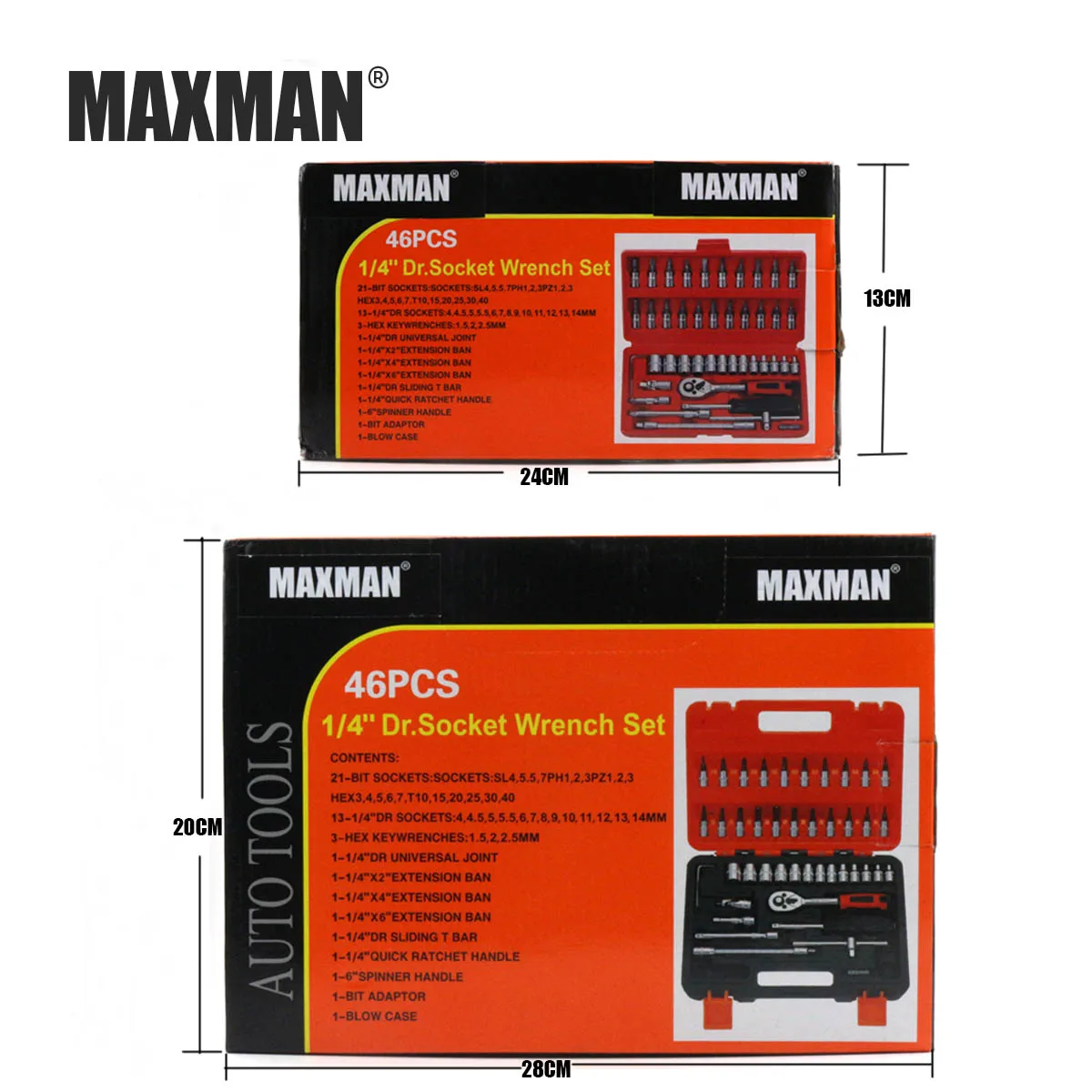 Набор торцевых ключей MAXMAN 46 шт. набор инструментов для авторемонта трещотка