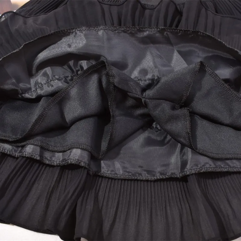 Летние шифоновые многоярусные короткие юбки Skorts с высокой талией однотонные