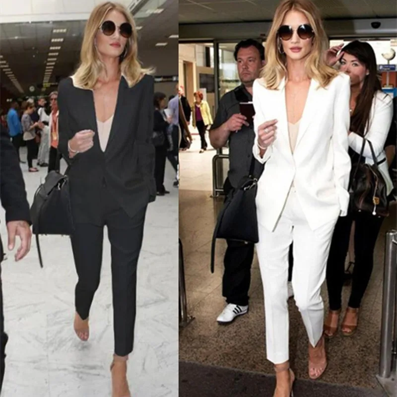 Женские костюмы офисные Весенний новый тонкий белый в британском европейском и