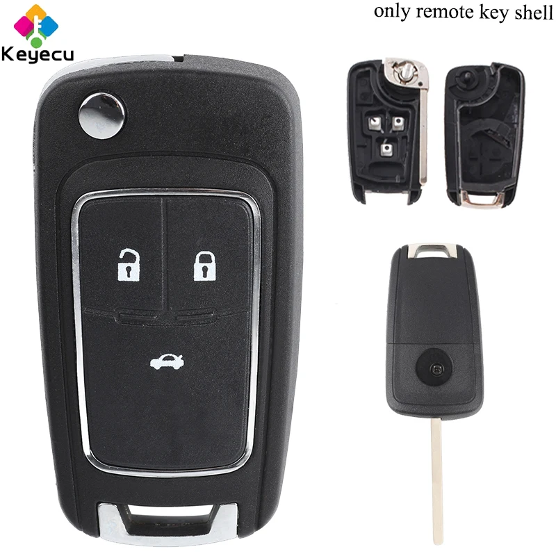 KEYECU пульт дистанционного управления Чехол для автомобильного ключа 3 кнопки и HU100