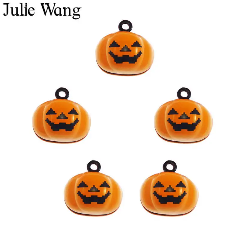 5 шт. оранжевые Подвески в виде тыквы на Хэллоуин колокольчика Julie Wang для