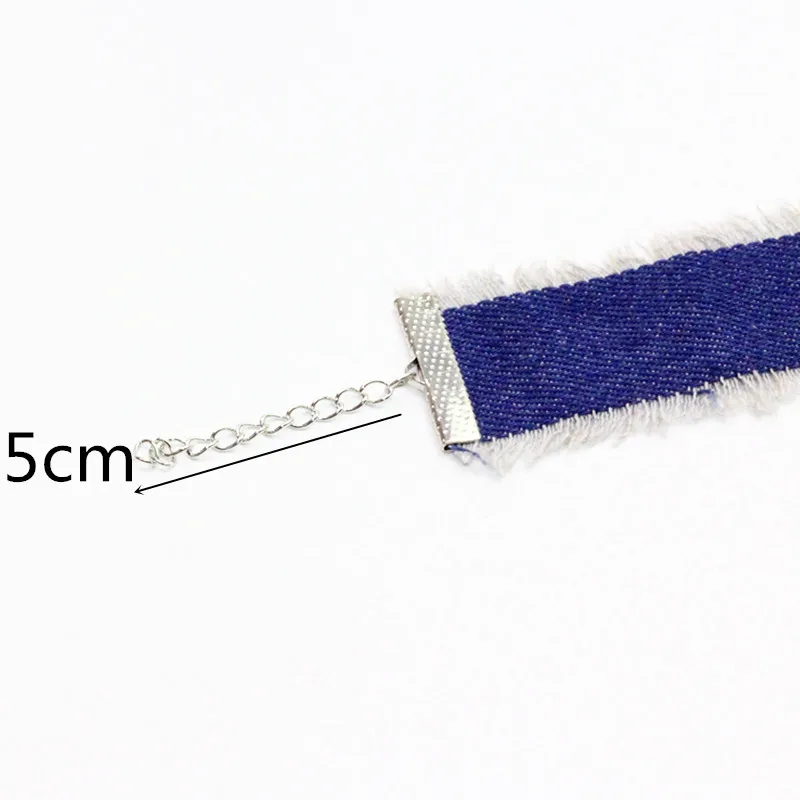 fashion Tassel Denim Choker Necklace Women Vintage Punk Distressed Jeans Tattoo Chokers Collier bojoux femme DEZ5-5 | Украшения и