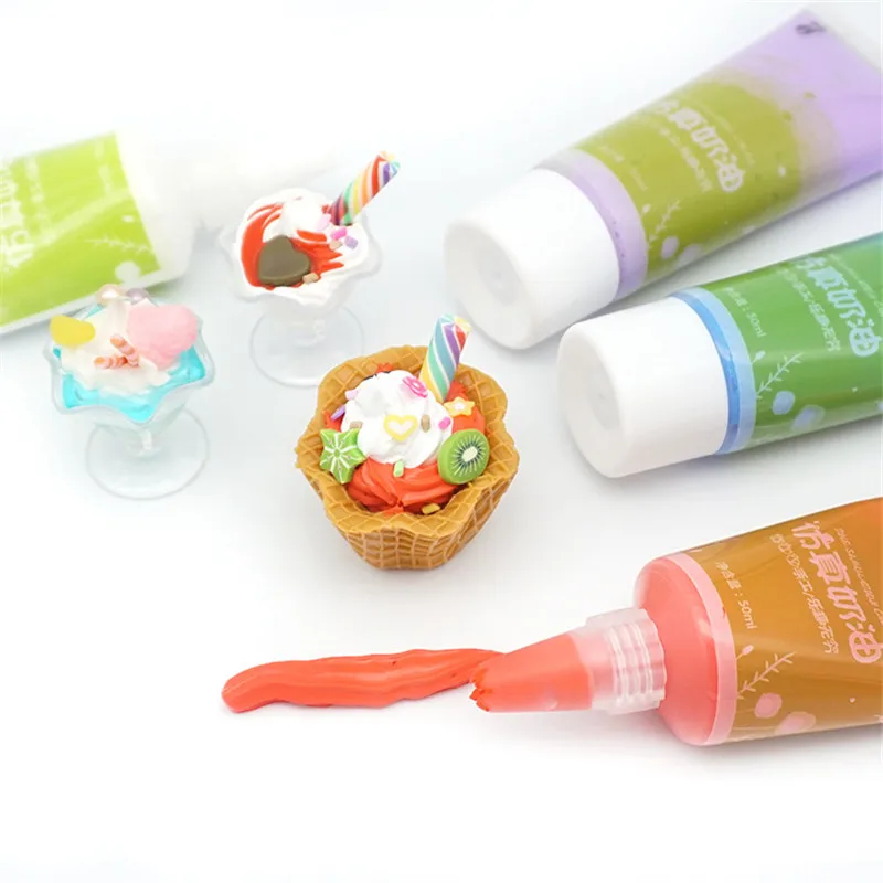 

Colored Quick Drying Simulation Cream Glue For Jewelry Rhinestone Phone Case DIY Children Toys Cake Decorating Nail Gel Tools