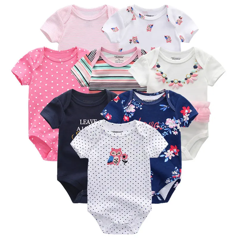 Baby Clothes 3 Детская одежда на возраст от 8 до шт./компл. хлопок, комплект одежды для новорожденного мальчика и девочки, комбинезон летние шорты с длинными рукавами для младенцев, Костюмы с принтом в виде животных для детей, пижамный комплект для мальчиков и девочек; roupas de bebe - Цвет: Baby Clothes 3