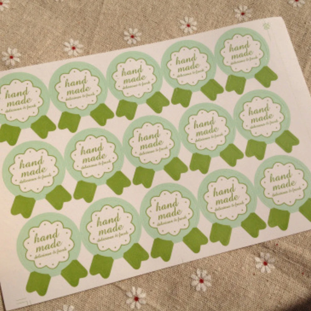 150 шт Зеленая медаль ручная работа еда печать бирок этикетка упаковка