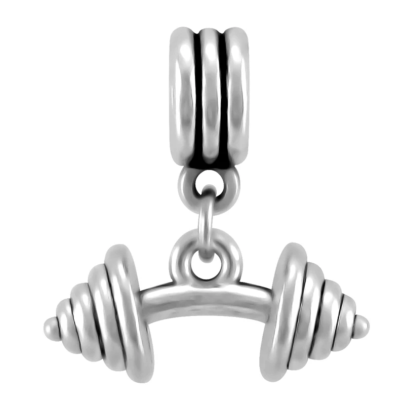 Серебряный Цвет спортивные гантели Подвески подходят к оригиналу Pandora