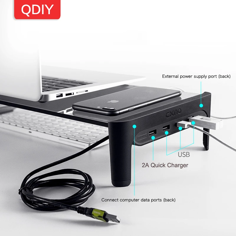 ЖК монитор QDIY для компьютера настольный дисплей держатель USB Стекло увеличенные
