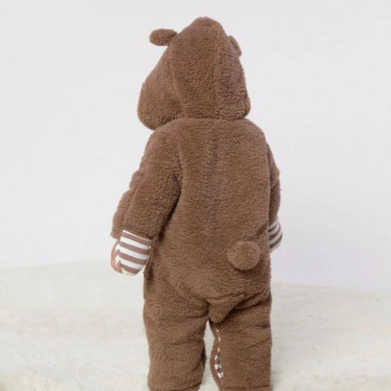 1 шт. боди для маленьких мальчиков с коричневым медведем мягкая толстая одежда