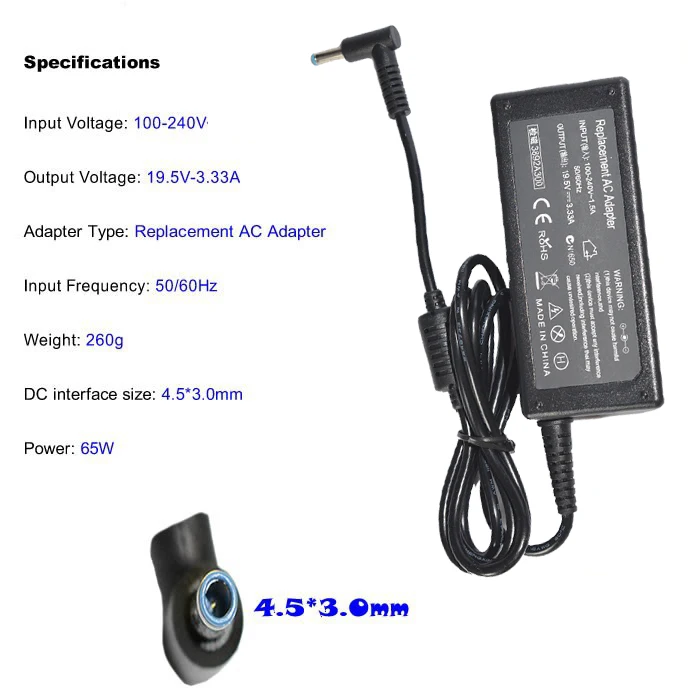 Зарядное устройство для ноутбука HP Pavilion 15 15-E003AX 19 5-001 65 Вт 4 5*3 0 мм | Компьютеры и