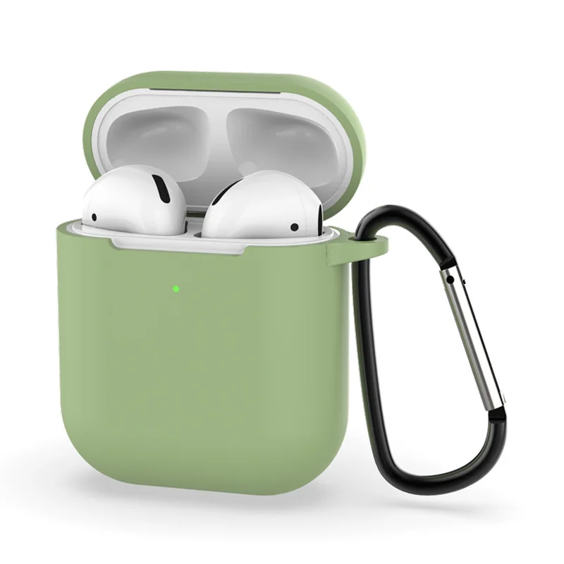Matcha Green Case Мягкий силиконовый чехол для AirPods 2-ой противоударный чехол для Apple Air Pods 2 Чехол для наушников s Для Air Pods защитный чехол - Цвет: Matcha Green Case