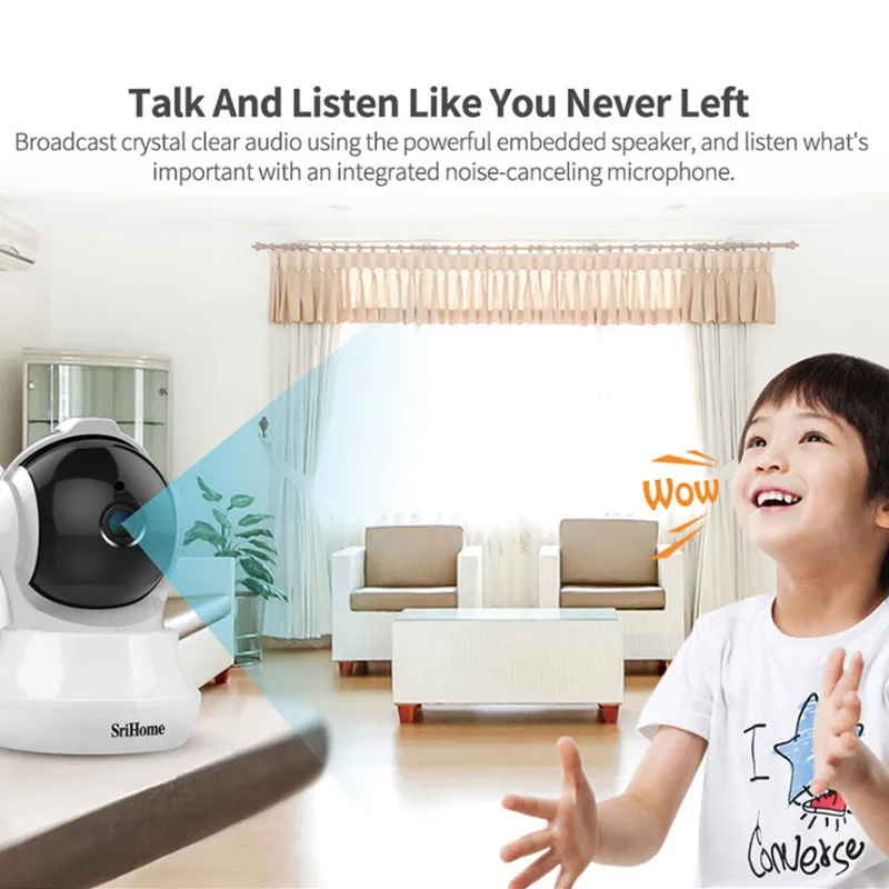 SriHome SH020 Smart AI Беспроводная ip-камера 1080P WiFi инфракрасный ночное видение датчик