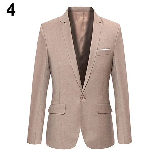 Мужской тонкий осенний костюм Блейзер деловой модный мужской на одной пуговице с