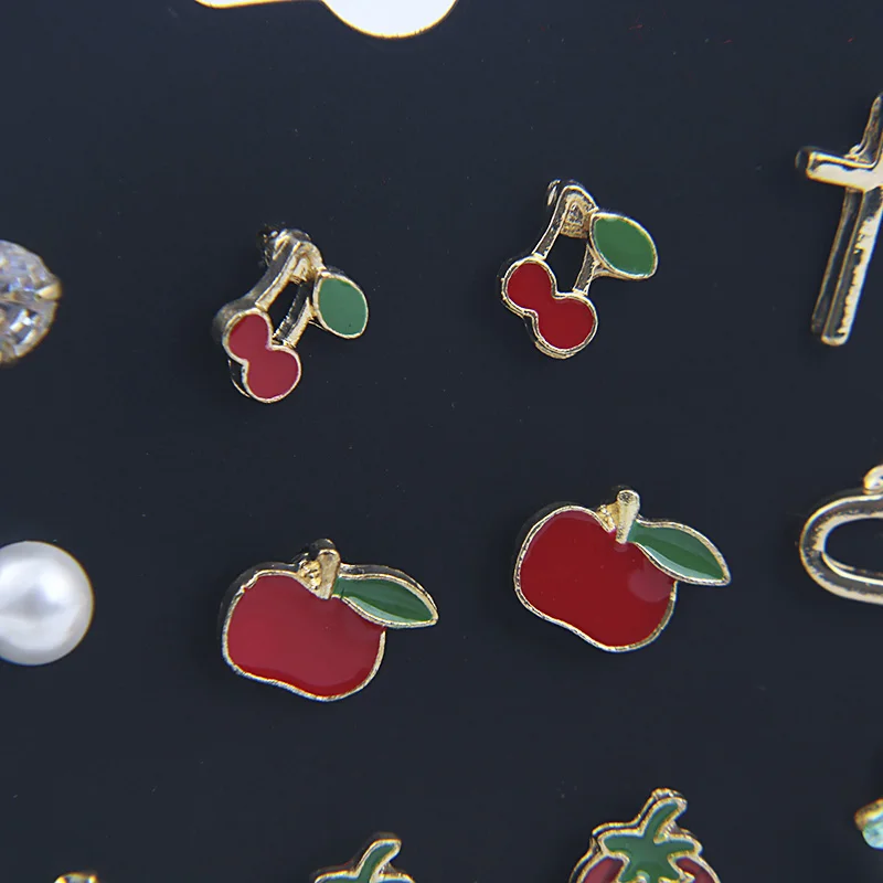 OATHYAN 12 пар/компл. микс Стиль Милый Вишневый фруктовый Стад Комплект сережек для