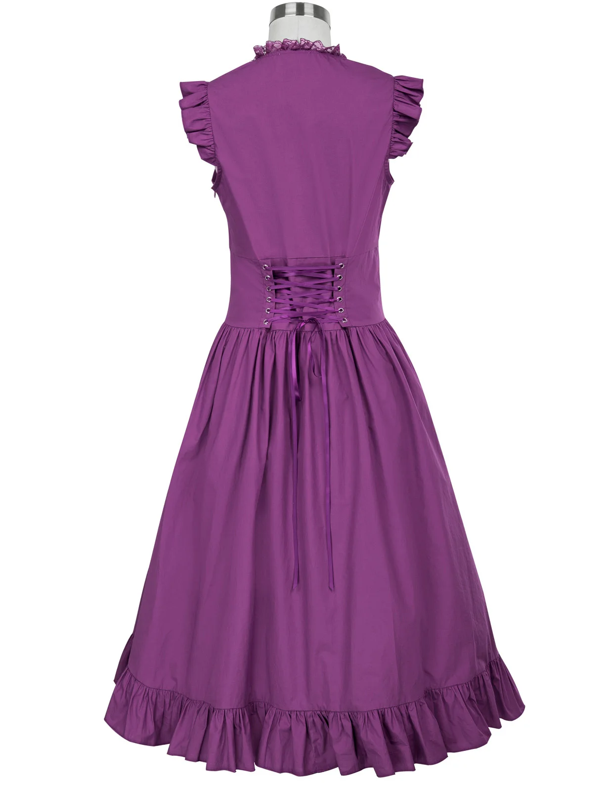 Женские платья в викторианском стиле Летние винтажные на шнуровке без рукавов с