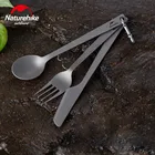 Naturehike посуда для кемпинга на природе легкая Титановая посуда нож вилка ложка портативный титановый нож вилка Кемпинг Пикник
