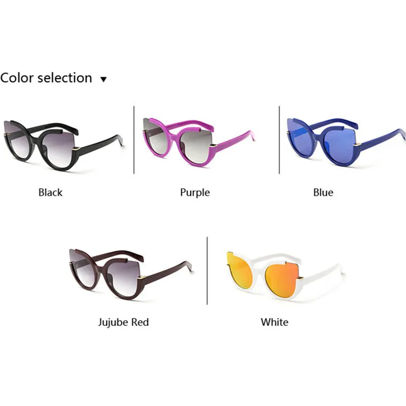 PLINTH Cat Eye Women's Sunglasses Vintage Semi-rimless Sharp Coner Colorful Shades for Women Stylish Trendy Sun Glasses Ladies |