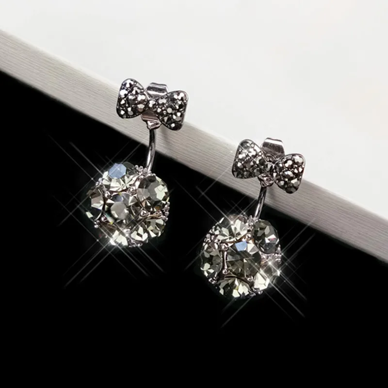 Новые Модные Серьги Brincos с бантом для девочек королевские синие синтетические