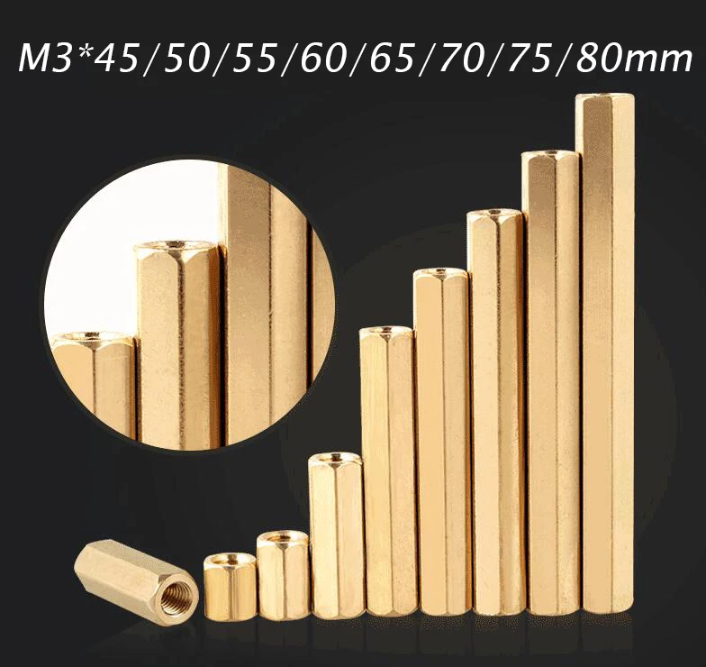 30 шт. M3 шестигранные латунные стойки колонны * 45/50/55/60/65/70/75/80 мм запасные части для
