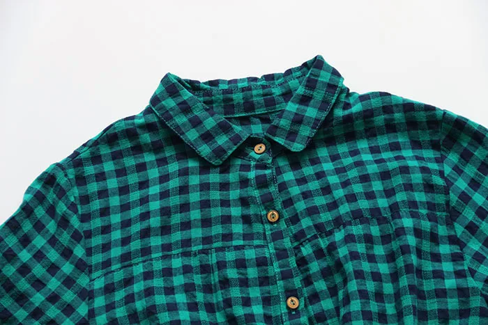 4910 весеннее женское платье в японском стиле повседневное клетчатое с длинными