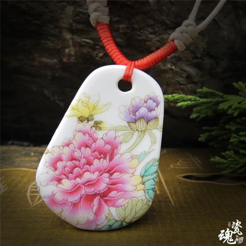 Ceramic Traditional Ethnic Jewelry Chinese style hand-made pendant ethnic windbreaker ornaments woven Necklace Pendant JE002 | Украшения и