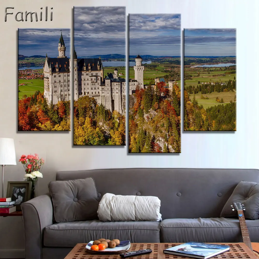 Горный Замок крепость пейзаж средневековая архитектура неушванштейский замок