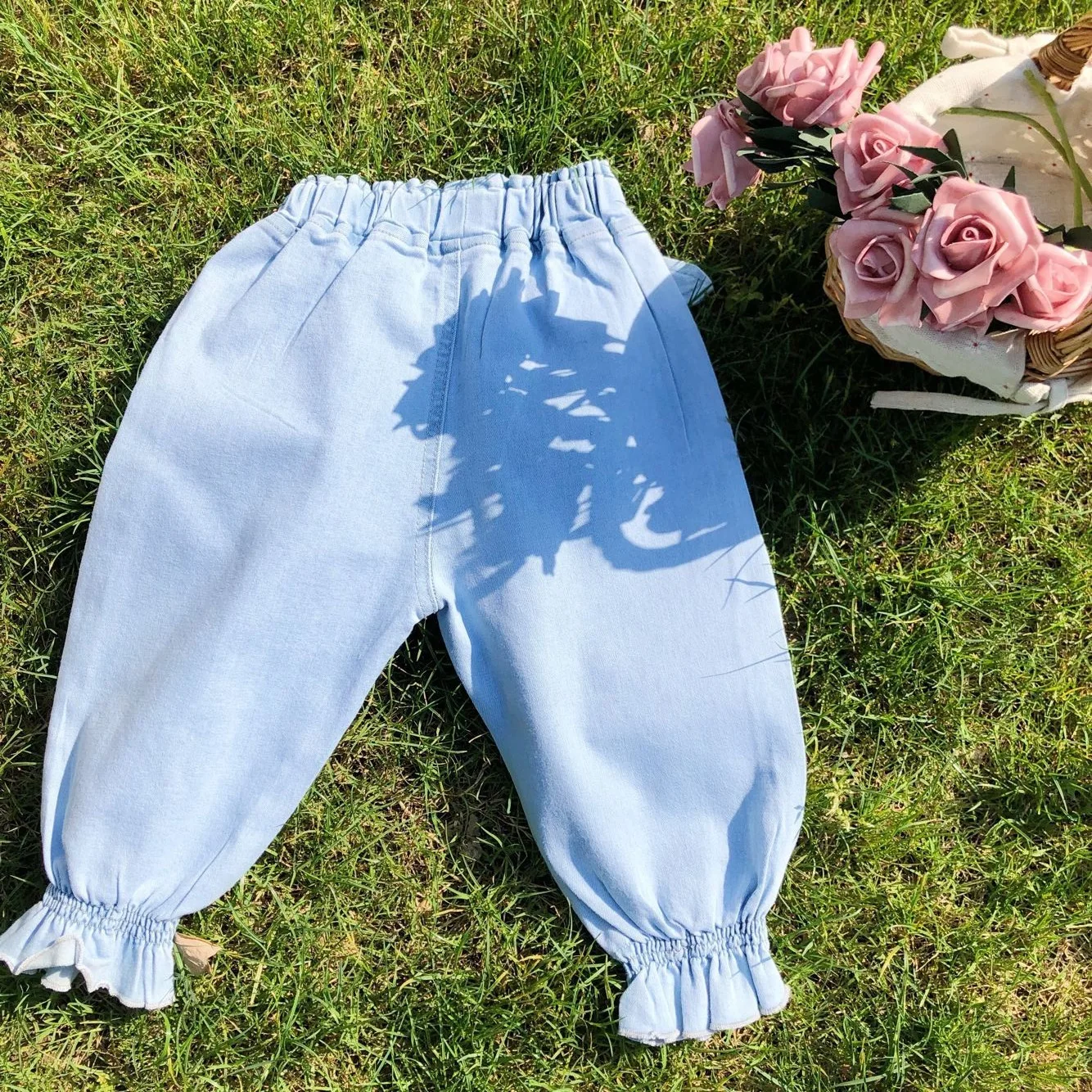 Лето 2019 Новинка для девочек джинсы с кроем женщин Детские эластичные девять