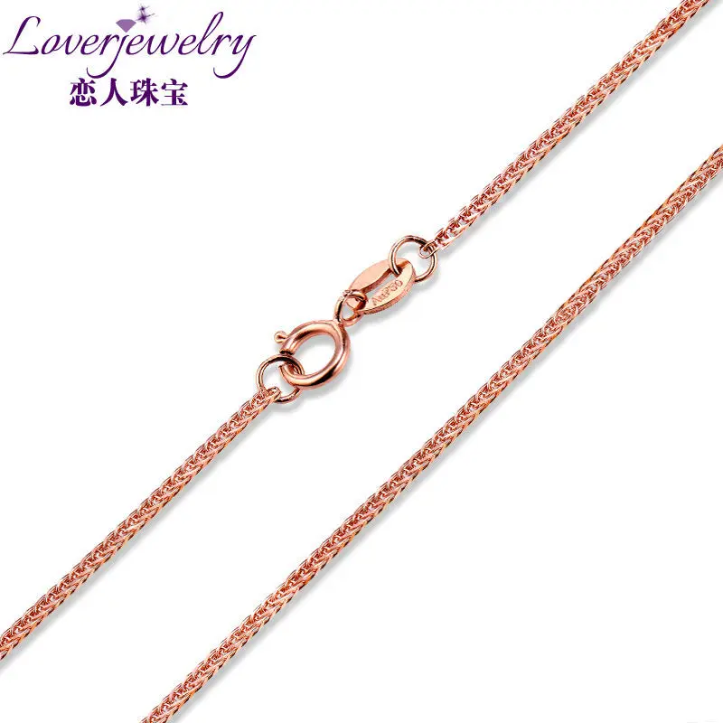 LOVERJEWELRY 18 дюймов цепочка ожерелье в твердом 18K/750 розовое золото около 45 см|necklace