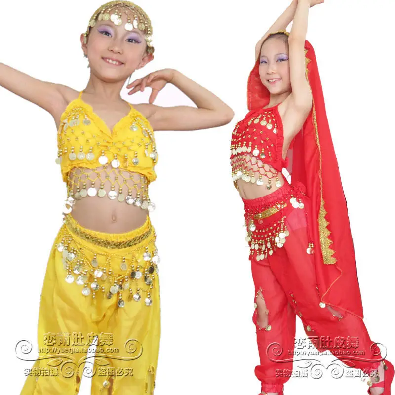 Бесплатная доставка костюмы для танца живота детей детская одежда индийского