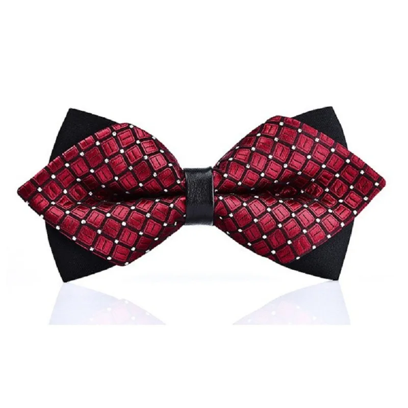 

sharp Bowtie business bowties Pointed Bow Tie Adjustable plaid paisley butterfly Excellent quality polyester bowknot promotion