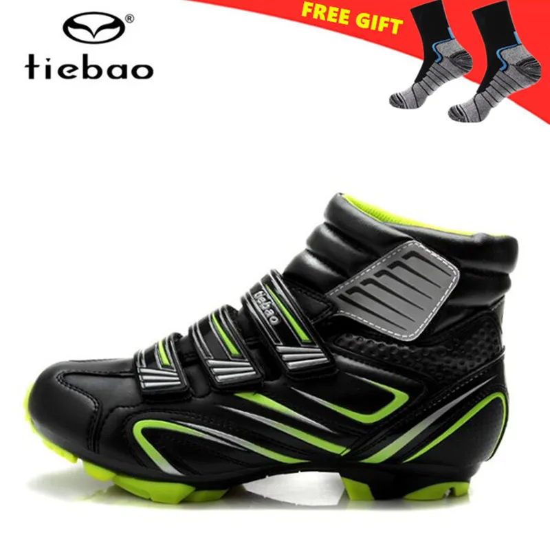 add a pair of socks Tiebao велосипедная обувь Sapatilha Ciclismo MTB для женщин, кроссовки для мужчин, зимняя велосипедная обувь с самоблокирующимся верхом, велосипедные ботинки - Цвет: add a pair of socks