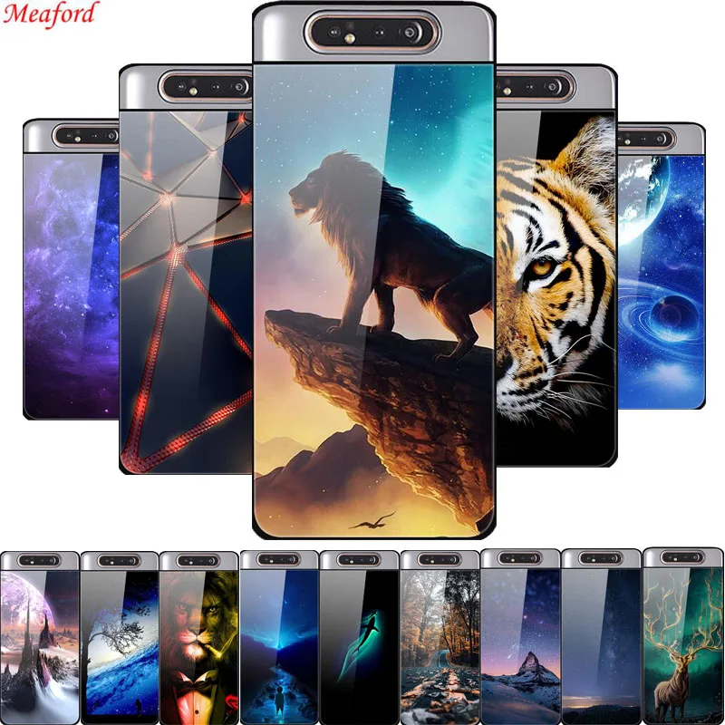 6," чехол для samsung A80, чехол A 80, роскошная задняя крышка из закаленного стекла для samsung Galaxy A80 A90 A 90, чехол, мягкий ТПУ бампер, рамка