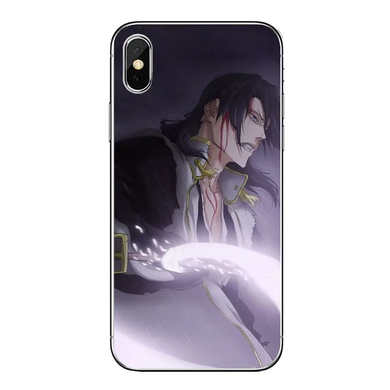 Чехол-накладка для iPod Touch iPhone 4 4S 5 5S 5C SE 6 6S 7 8 X XR XS Plus MAX, прозрачный, с изображением аниме-арт Bleach Byakuya Kuchiki.