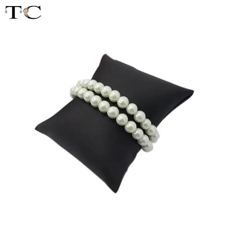

Free Shipping Black/Beige PU jewellery Bracelet display cushion pillow jewellery box pillow watch cushion Small