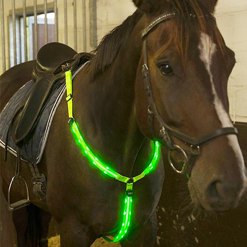 MOYLOR Horse нагрудник двойной светодиодный нейлоновый пояс для верховой езды ночное видимое оборудование для верховой езды гоночный пояс с нашивкой