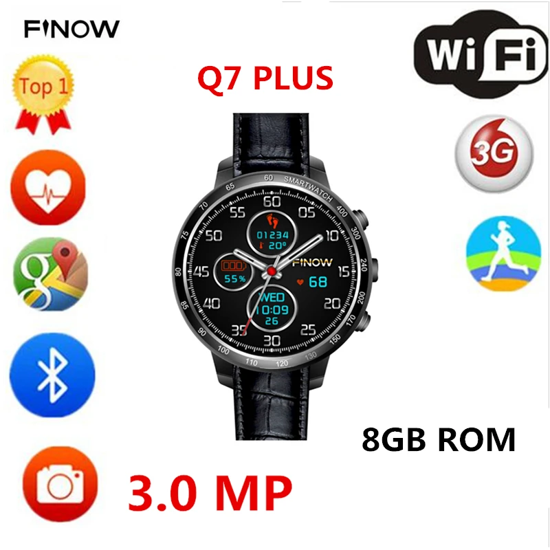 Новый Smart Watch Q7 Plus с 3.0mp Камера Поддержка 32 ГБ TF карты Android 5.1 3G Wi Fi Bluetooth для pk les5 les1