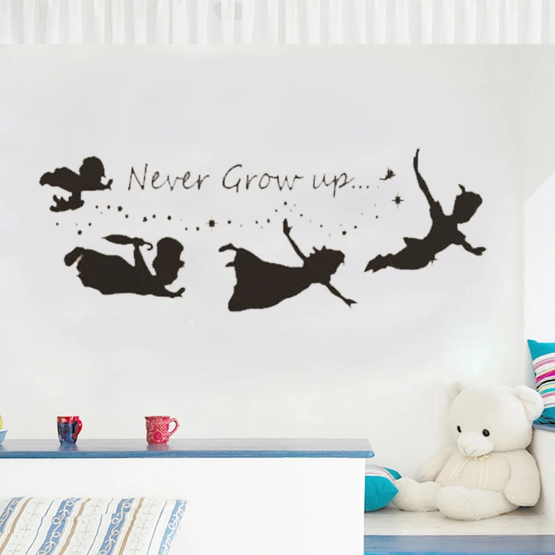 G156 никогда не вырастают цитаты из Питера Пэна силуэт и звезды Виниловые