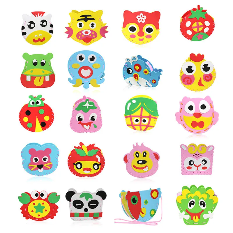 10-5Pcs 5 шт./компл. 3D EVA пены Стикеры игрушки головоломки DIY игрушки ручной работы с рисунками зверей из мультфильмов, образовательные Развивающие игрушки для Для детей Подарки - Цвет: 10-5Pcs