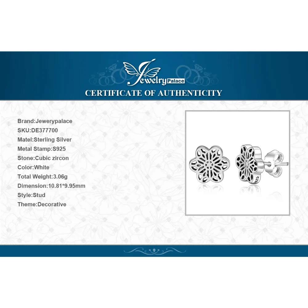 Jewelrypalace 925 стерлингов Серебряные серьги цветок ювелирные изделия Свадебные