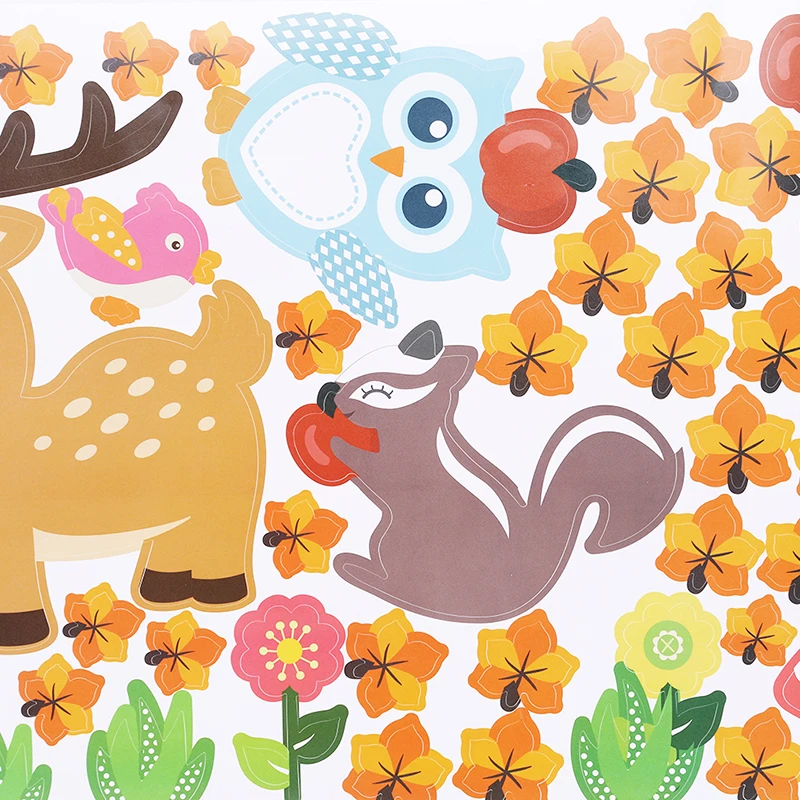 Наклейки на стену с изображением леса дерева ветки Листьев животных обезьяны