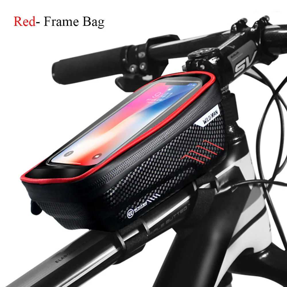 Red Frame Bag Водонепроницаемая велосипедная сумка для 4,7-6,2 дюймового смартфона велосипедная Передняя Сумка велосипедная головная труба корзина для руля велосипеда - Цвет: Red Frame Bag