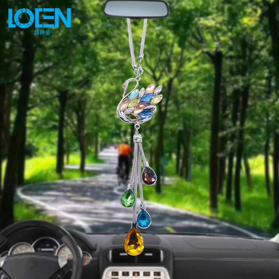 1 шт. подвесное зеркало заднего вида для автомобиля лебедь Реплика кристалла