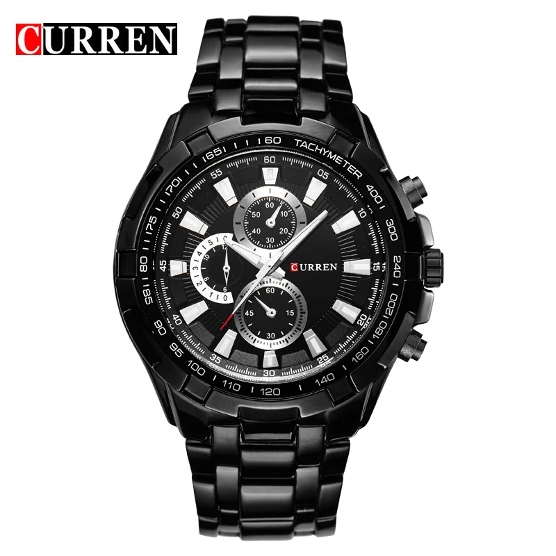 top new fashion curren brand design sport steel clock quality military man male luxury gift wrist quart business watch | Наручные часы