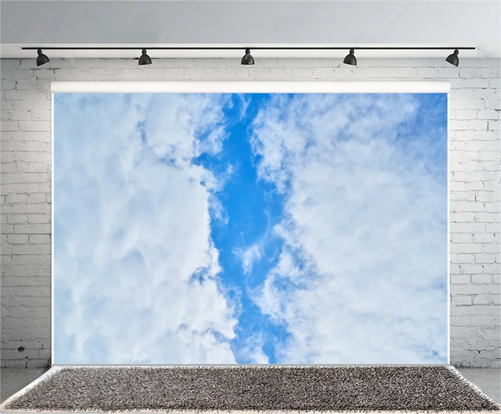 Laeacco голубое небо белые облака живописные фотографии фоны индивидуальные - Фото №1