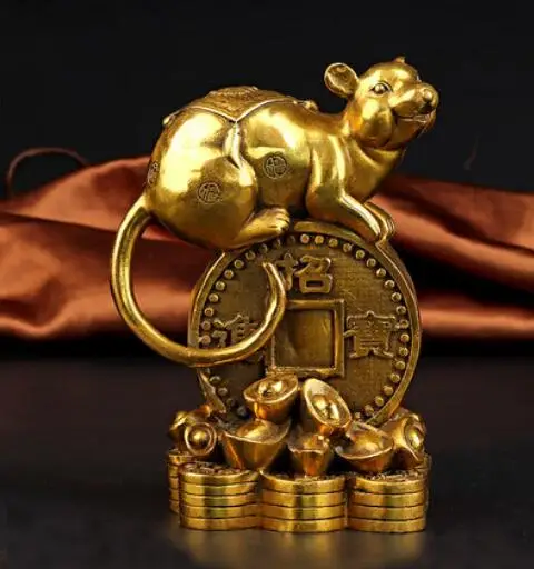 Fengshui Чистая медь 12 знаков зодиака мышь ox тигр кролик дракон змея лошадь овца