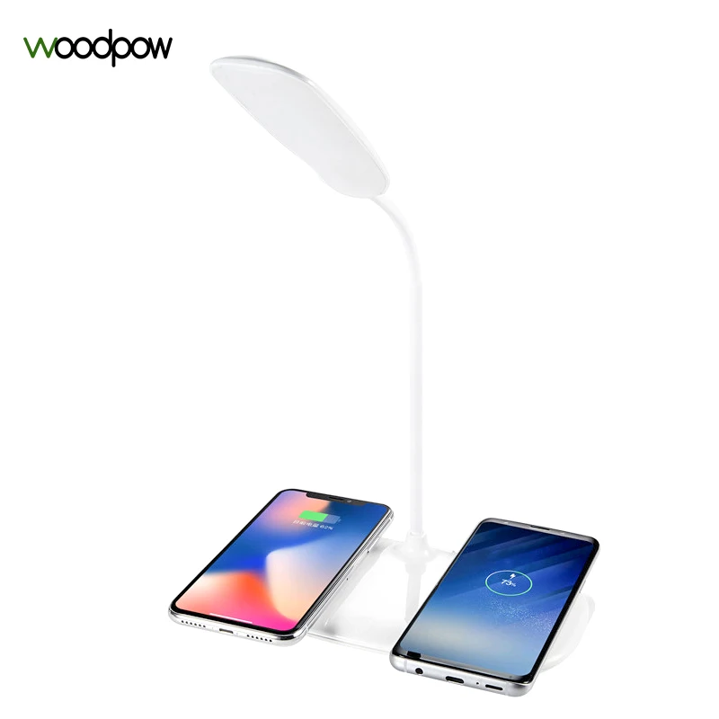 Woodow 2 Беспроводная зарядная Панель Светодиодная настольная лампа для iPhone X/8 Sumsang с