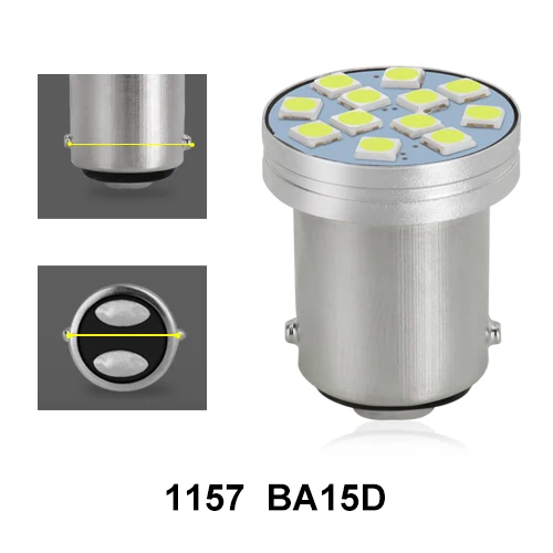 Тёплый белый 1 шт. 1156 BA15S P21W BAU15S PY21W светодиодный 1157 BAY15D P21/5 Вт BA15D 800LM 12SMD 3030 задний указатель поворота автомобиля свет авто светодиодные лампы 12 В - Испускаемый цвет: Тёплый белый