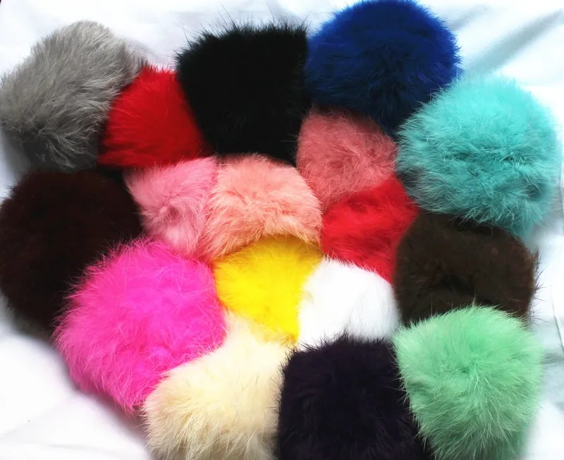 Высококачественные золотые цепи Брелок для ключей Pom pom автомобильный брелок с кроличьим меховым шаром Брелок меховой бренд брелки меховые брелки