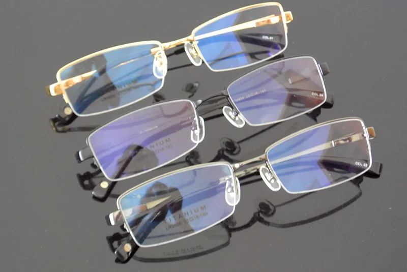 

Pure Titanium Spectacles Eyeglass Frame Glasses Eyeglasses Half Rimless Rx able