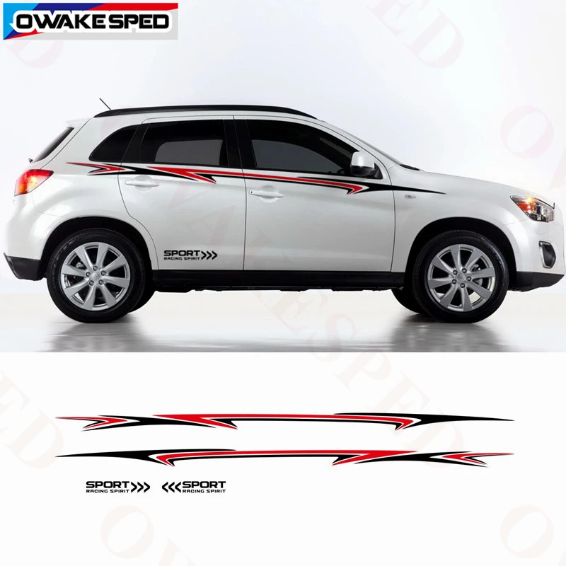 Гоночные спортивные полосы для кузова автомобиля наклейки на талию Mitsubishi ASX Outlander